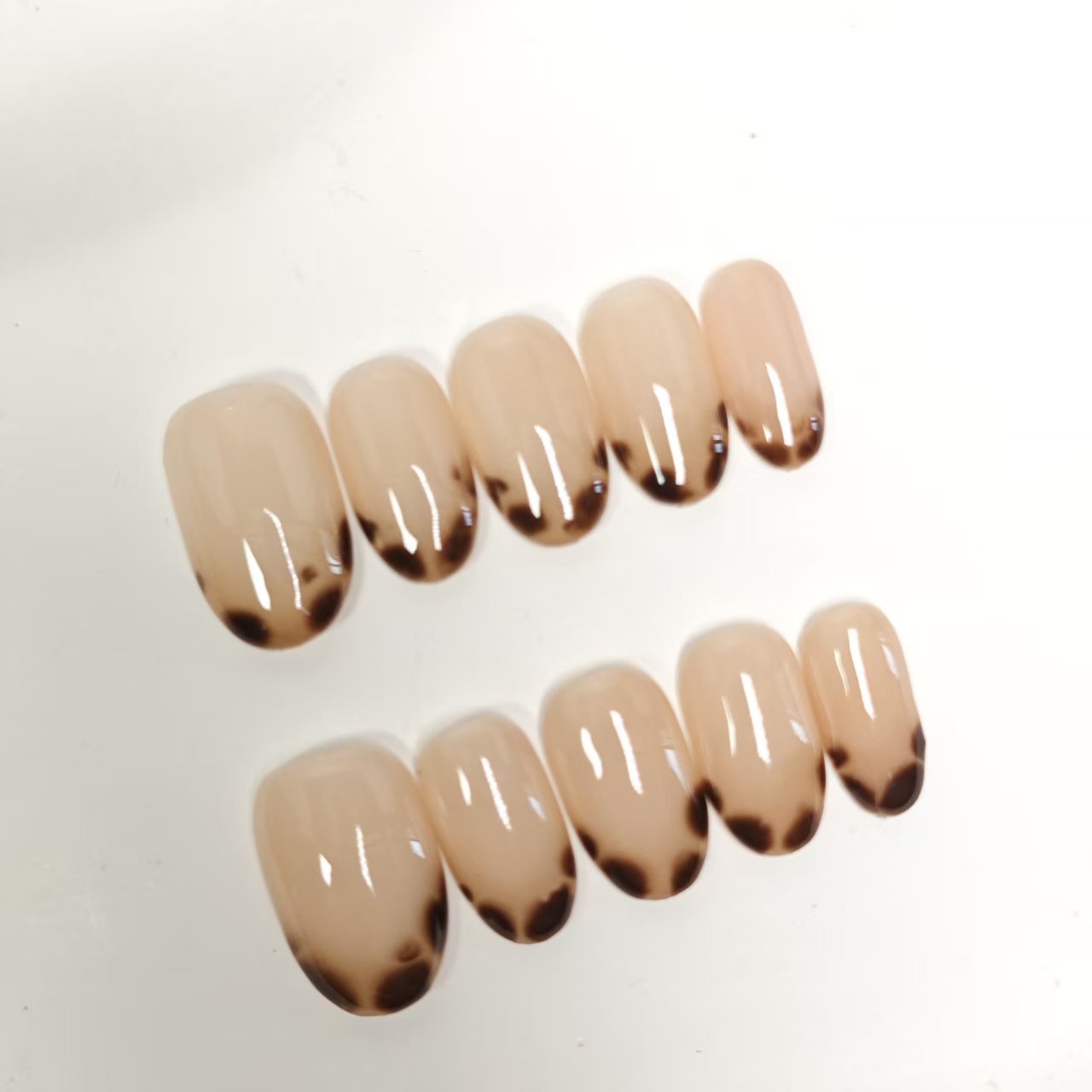 Minimalist Animal Print Tips, Office Appropriate False Nails, Reusable & Easy to Apply