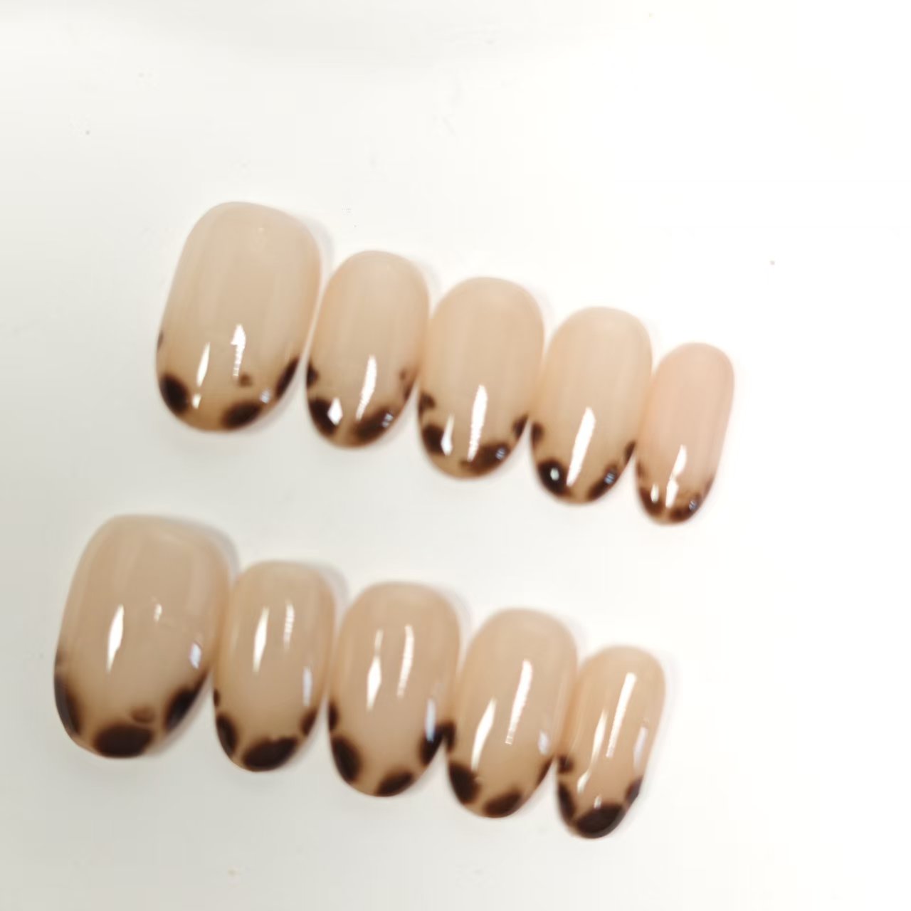 Minimalist Animal Print Tips, Office Appropriate False Nails, Reusable & Easy to Apply