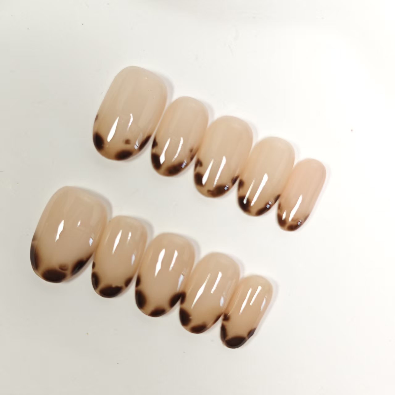 Minimalist Animal Print Tips, Office Appropriate False Nails, Reusable & Easy to Apply