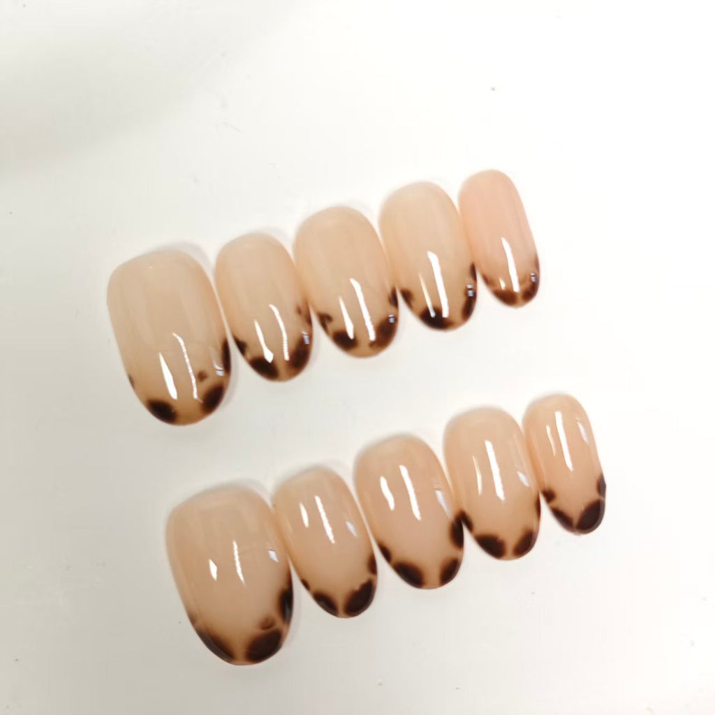 Minimalist Animal Print Tips, Office Appropriate False Nails, Reusable & Easy to Apply