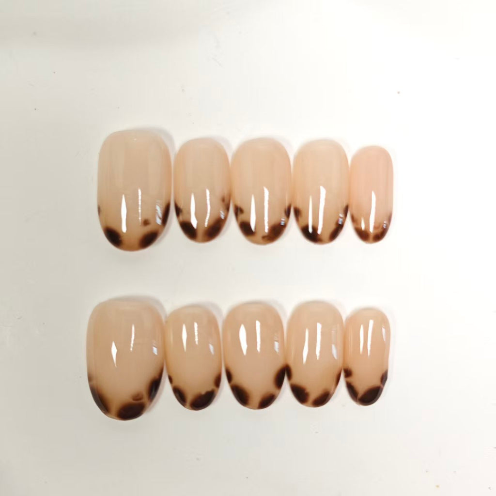Minimalist Animal Print Tips, Office Appropriate False Nails, Reusable & Easy to Apply