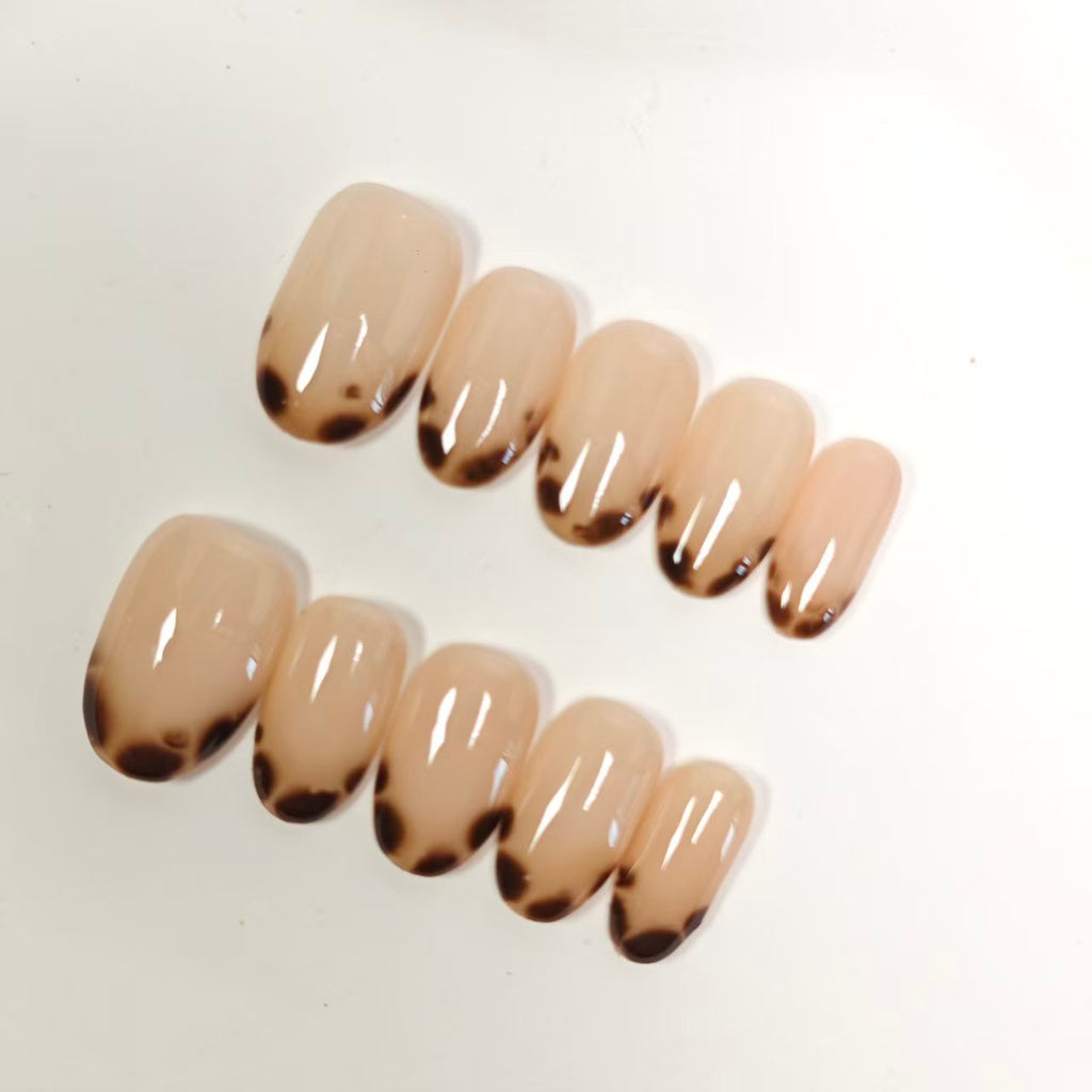 Minimalist Animal Print Tips, Office Appropriate False Nails, Reusable & Easy to Apply